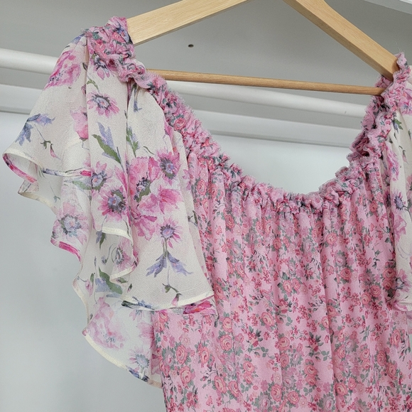 Loveshackfancy Evelyn Silk Maxi Dress Multi Floral Size 0 - Picture 8 of 10